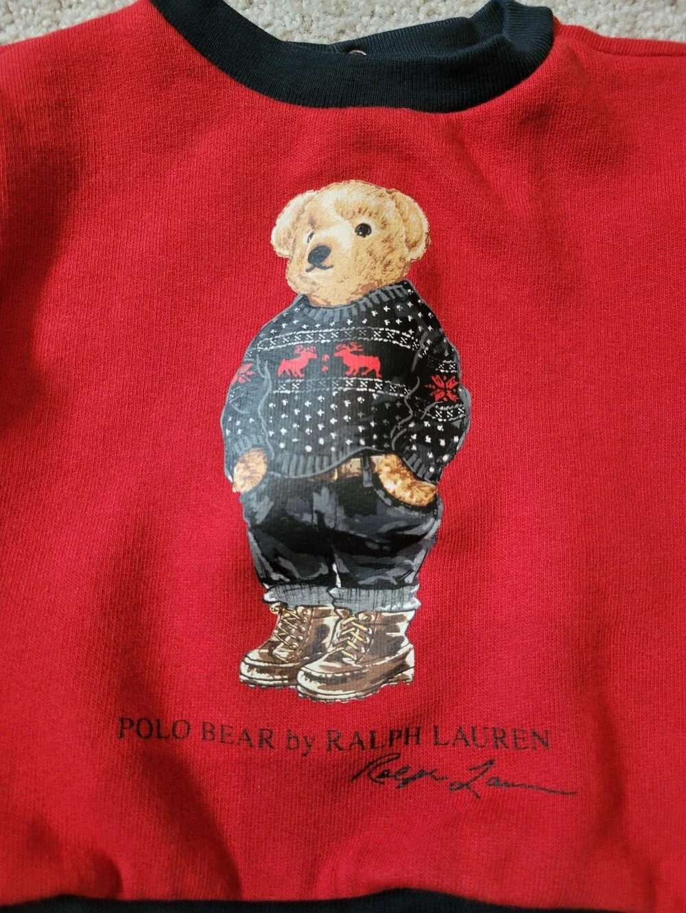 Ralph Lauren Polo Bear Fleece Sweatshirt 9M Red